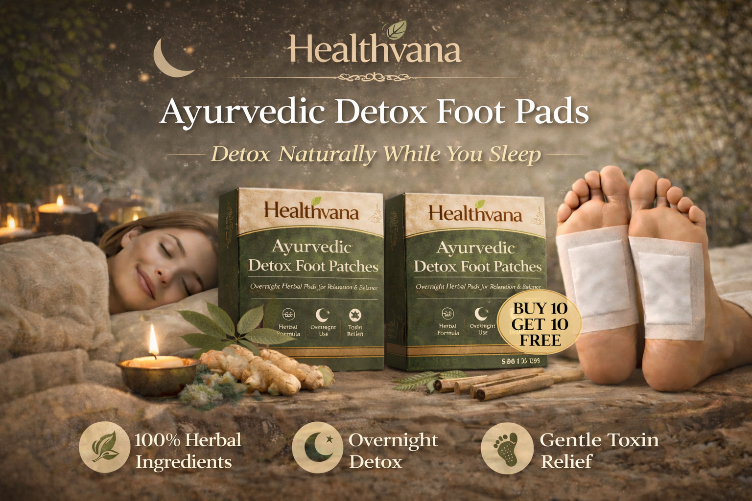 Healthvana Authentic Detox Patches (Buy 10 Get 20 Free / Pack of 30)