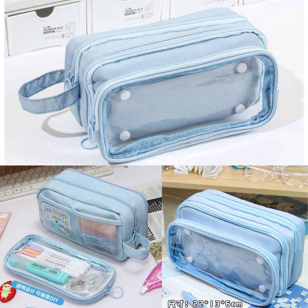 Pencil Box Pouch for School Kids | Aesthetic Multi-Purpose Pencil Case for Boys & Girls | Portable Stationery Organizer for Pens, Markers & Beauty Essentials | Perfect Office Desk Storage