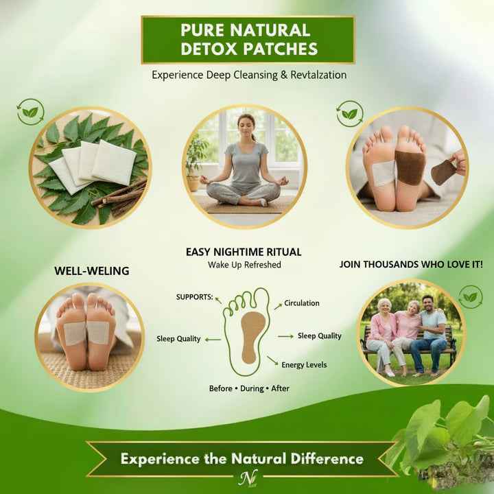 Herbal Giloy Detox Foot Patches for Body Detox Support and Stress Relief - Buy 1 Get 3 Free (20 Patches)