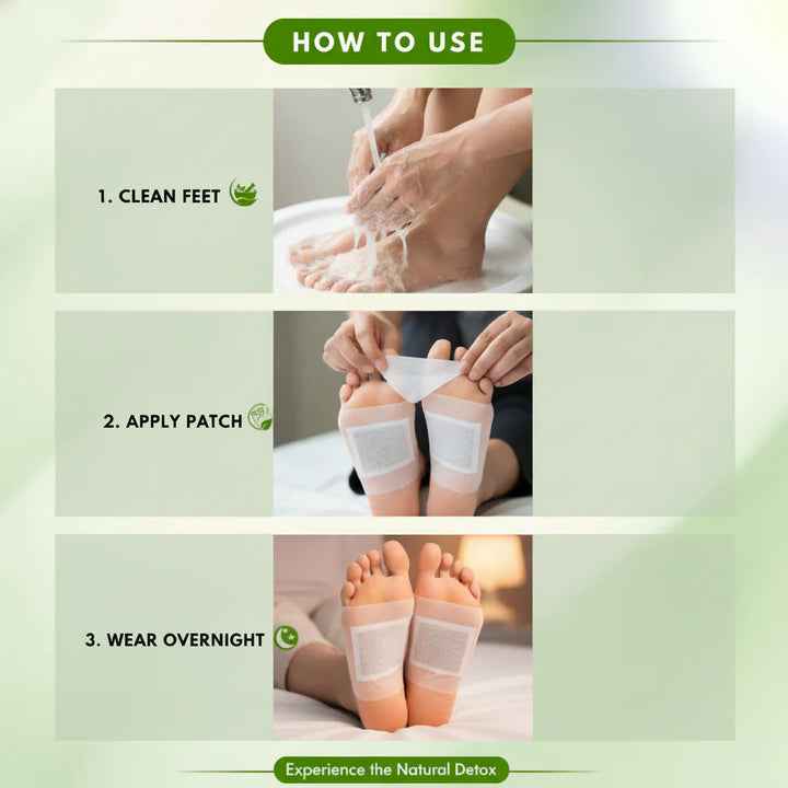 Herbal Giloy Detox Foot Patches for Body Detox Support and Stress Relief - Buy 1 Get 3 Free (20 Patches)