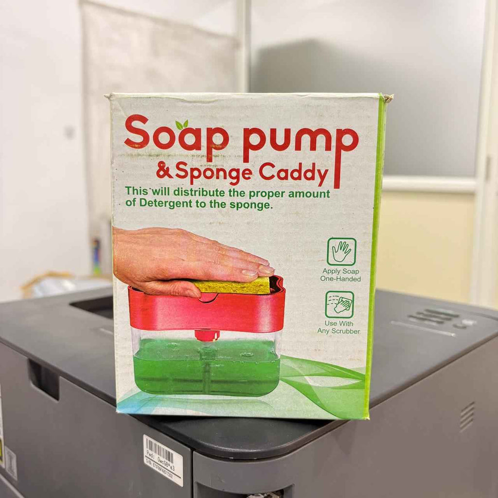 Dish Soap Dispenser with Sponge Holder for Kitchen Sink